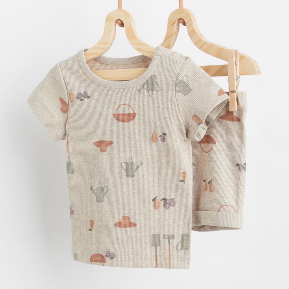 H&M | Garden Ribbed Gender Neutral Baby Pajamas NWT